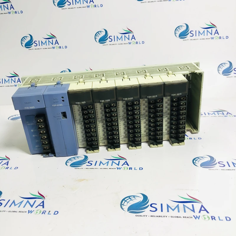 Keyence KZ-300 Series PLC System with KZ-A500 CPU, KZ-PS2 Power Supply &amp; K3X I/O Modules Rack Assembly